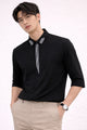 Turbo Distinct Striped Design Casual OverShirt In Black