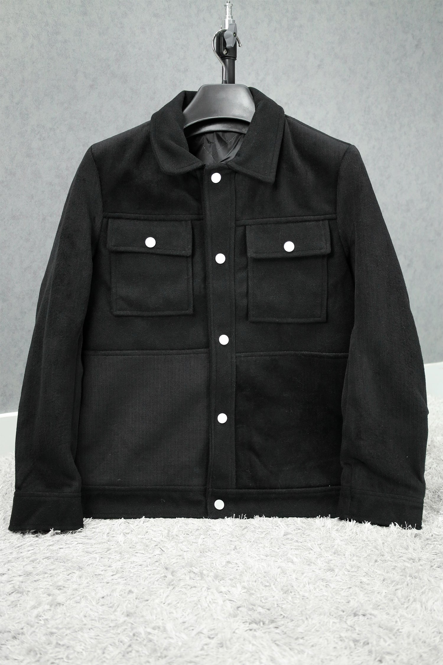 Contrast Tone Pockets Imported Men's Woolen Jacket