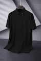 Turbo Textured Finish Button Down Silk Casual Shirt In Black