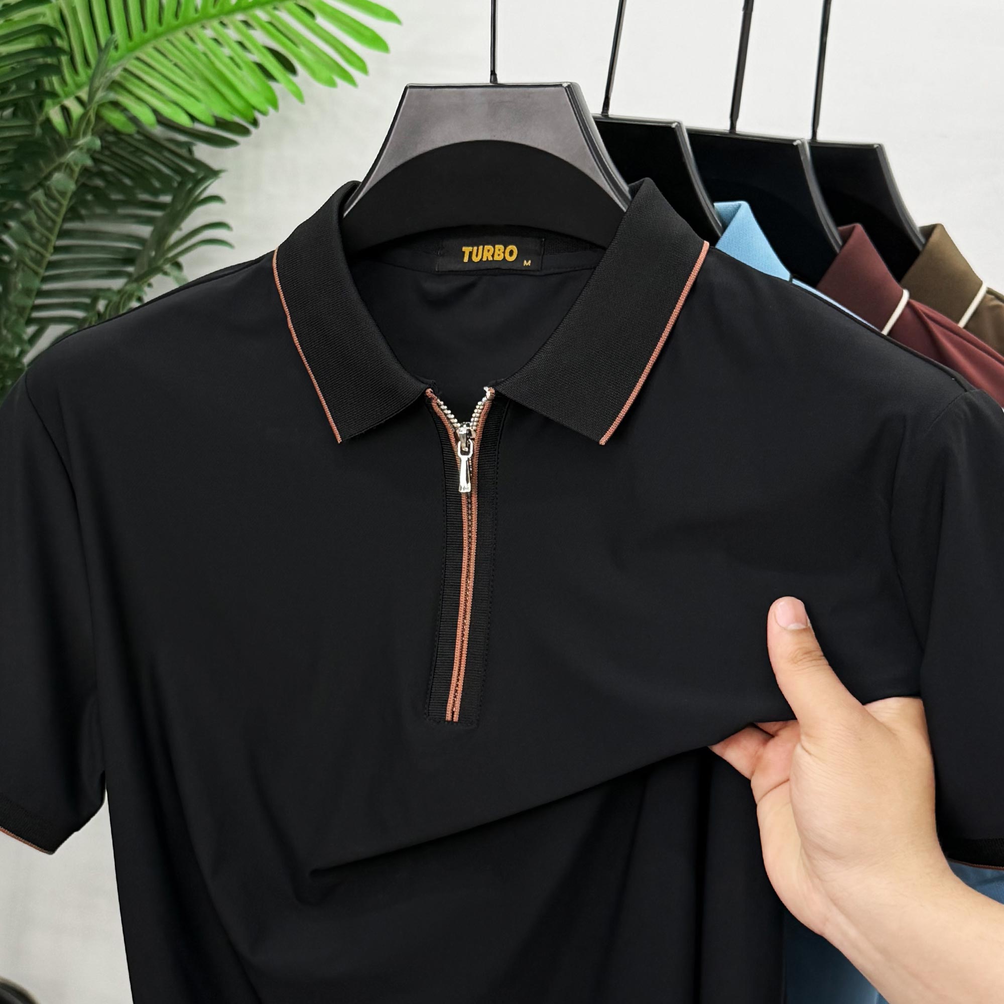 Men's Elevated Style Silk Polo T-Shirt