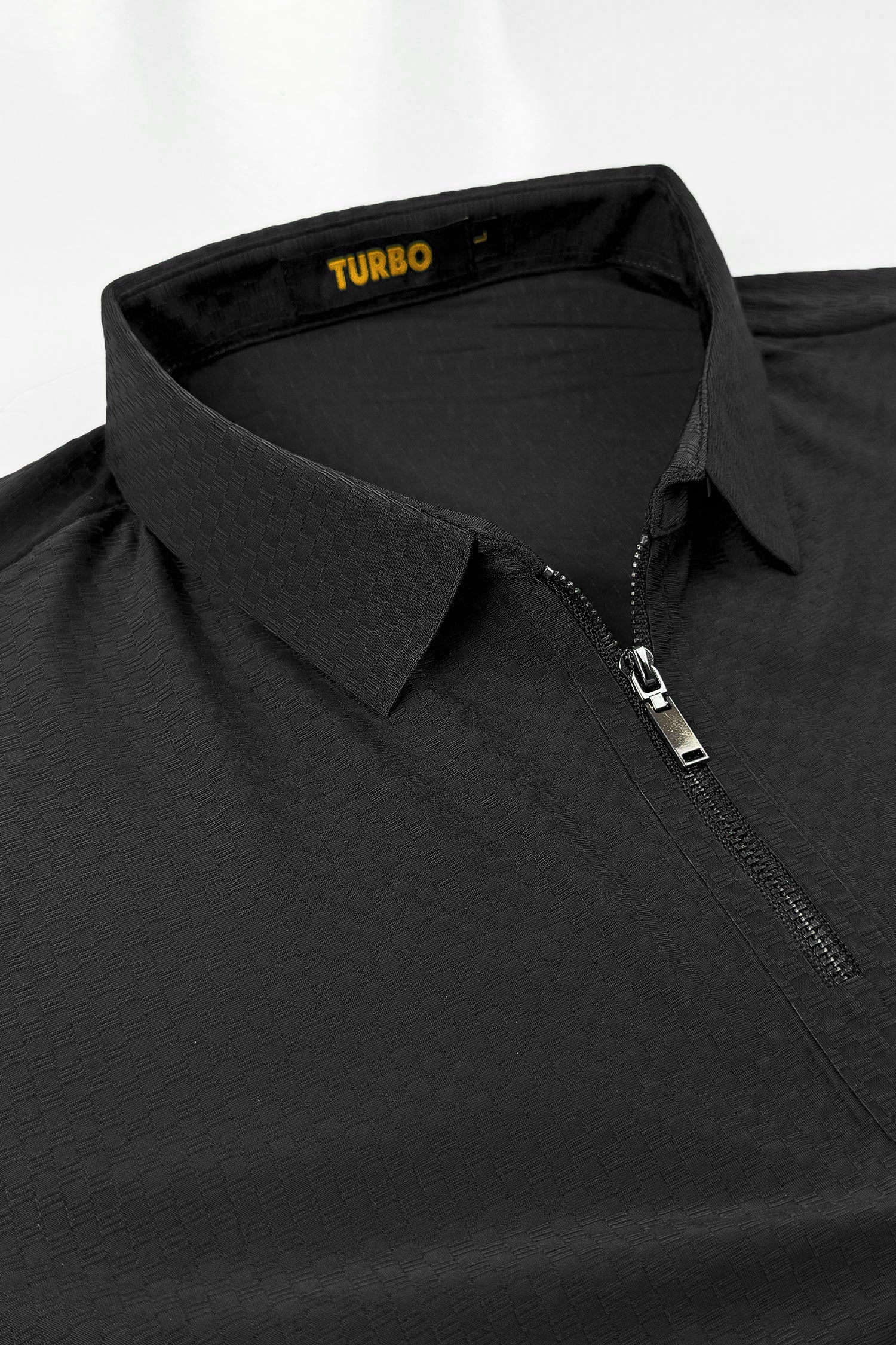 Turbo Abstract Symmetry Zip-Collar Men's Polo Shirt