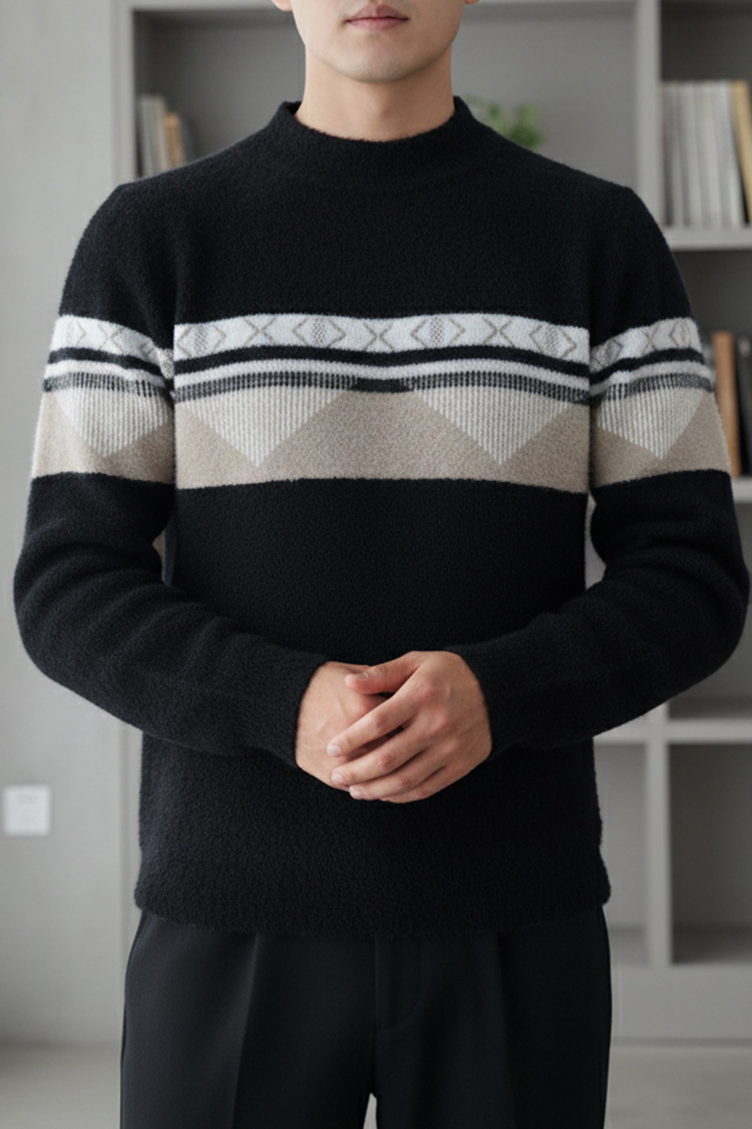 Turbo Panel Style Imported Men's Sweater