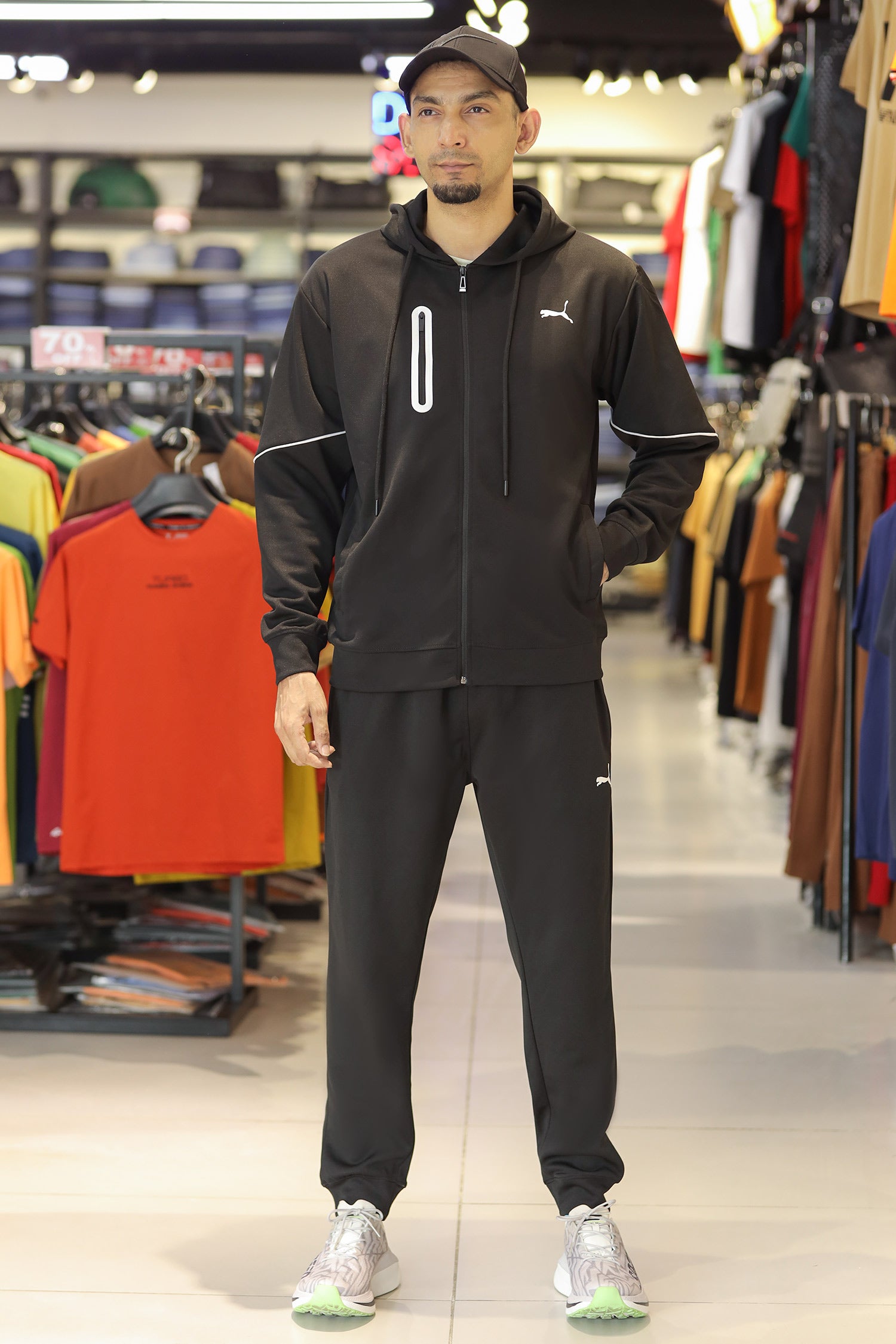 Pma Mens Vent Hooded Woven Zipper Tracksuit