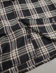 Turbo Tattersall Checkered Long Sleeve Cotton Casual Shirt In Black
