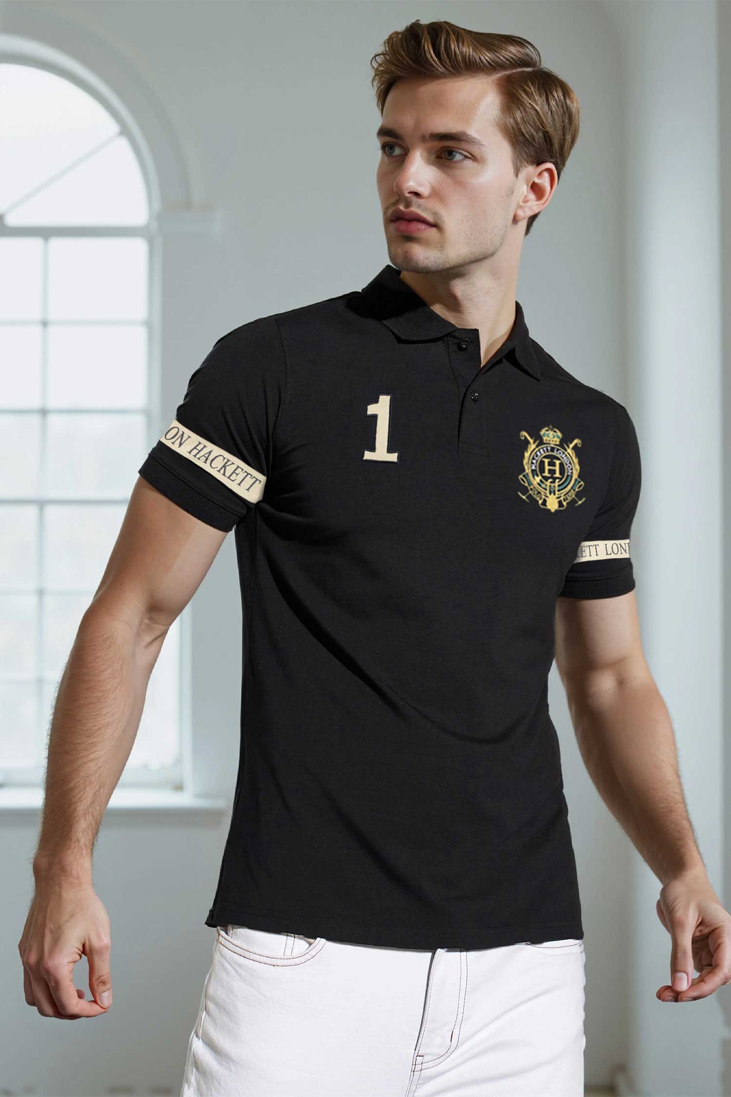Hackt Lndn Heritage Crown Graphic Men's Polo Shirt