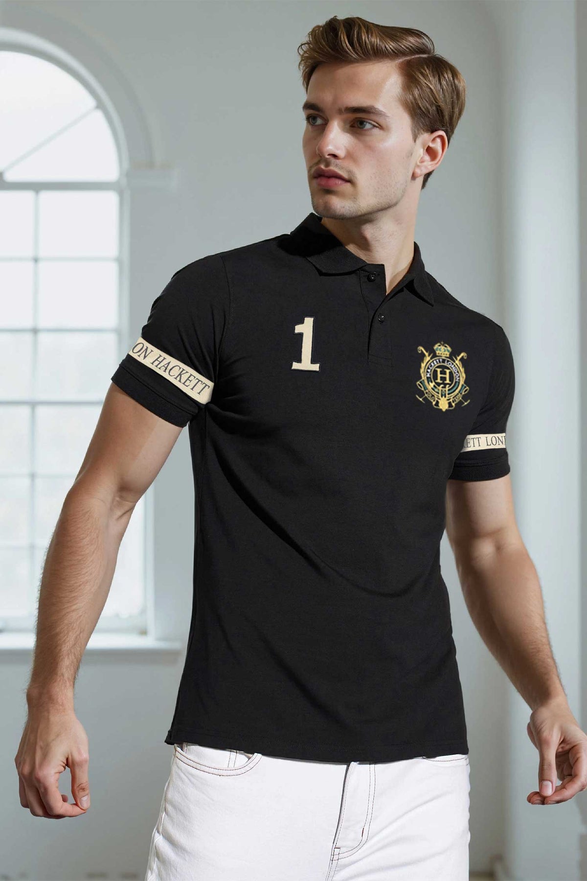 Hackt Lndn Heritage Crown Graphic Men's Polo Shirt