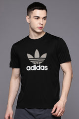 Adds Blend Trefoil Round Imported Neck T-Shirt In Black