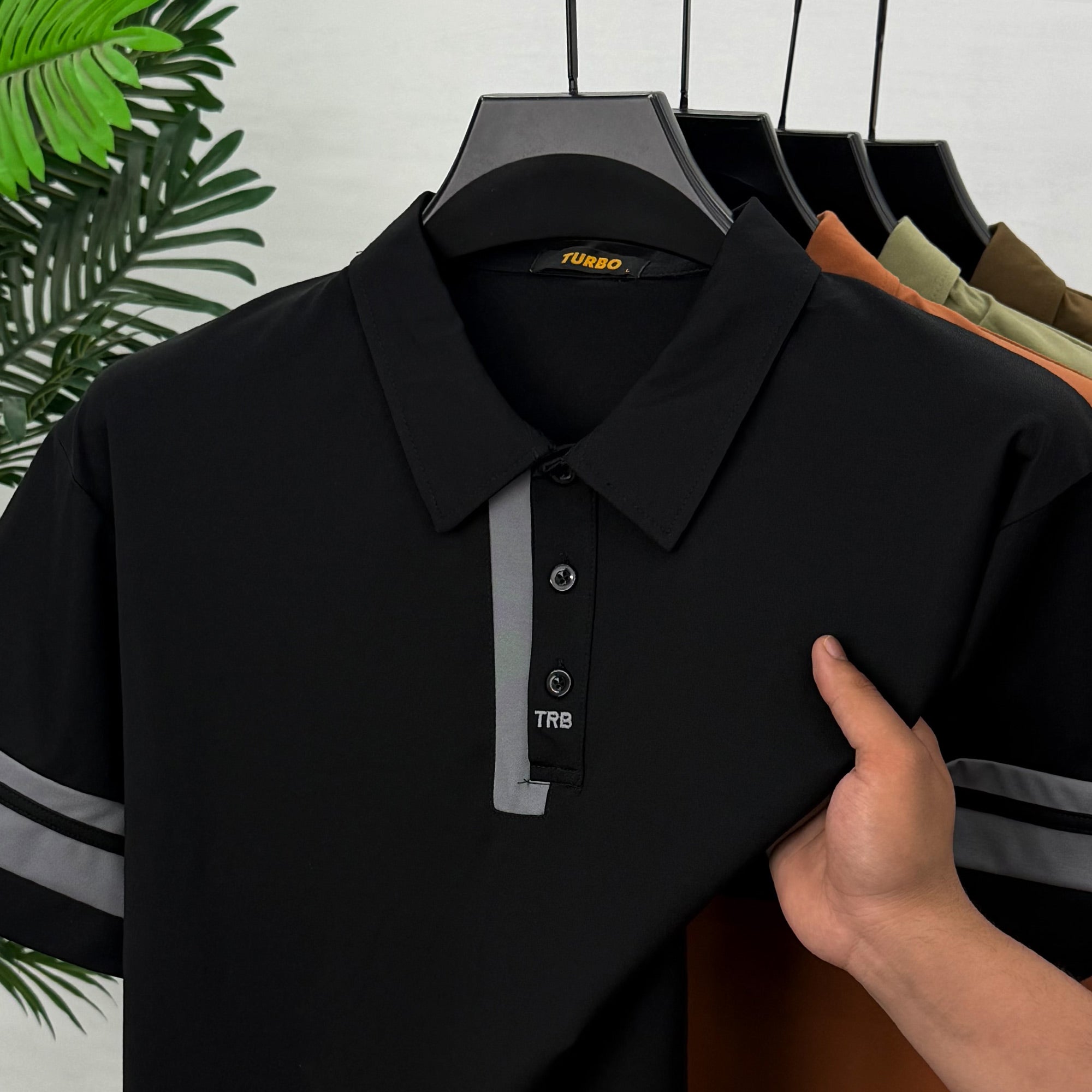 Turbo Contrast Placket Men's Polo T-Shirt