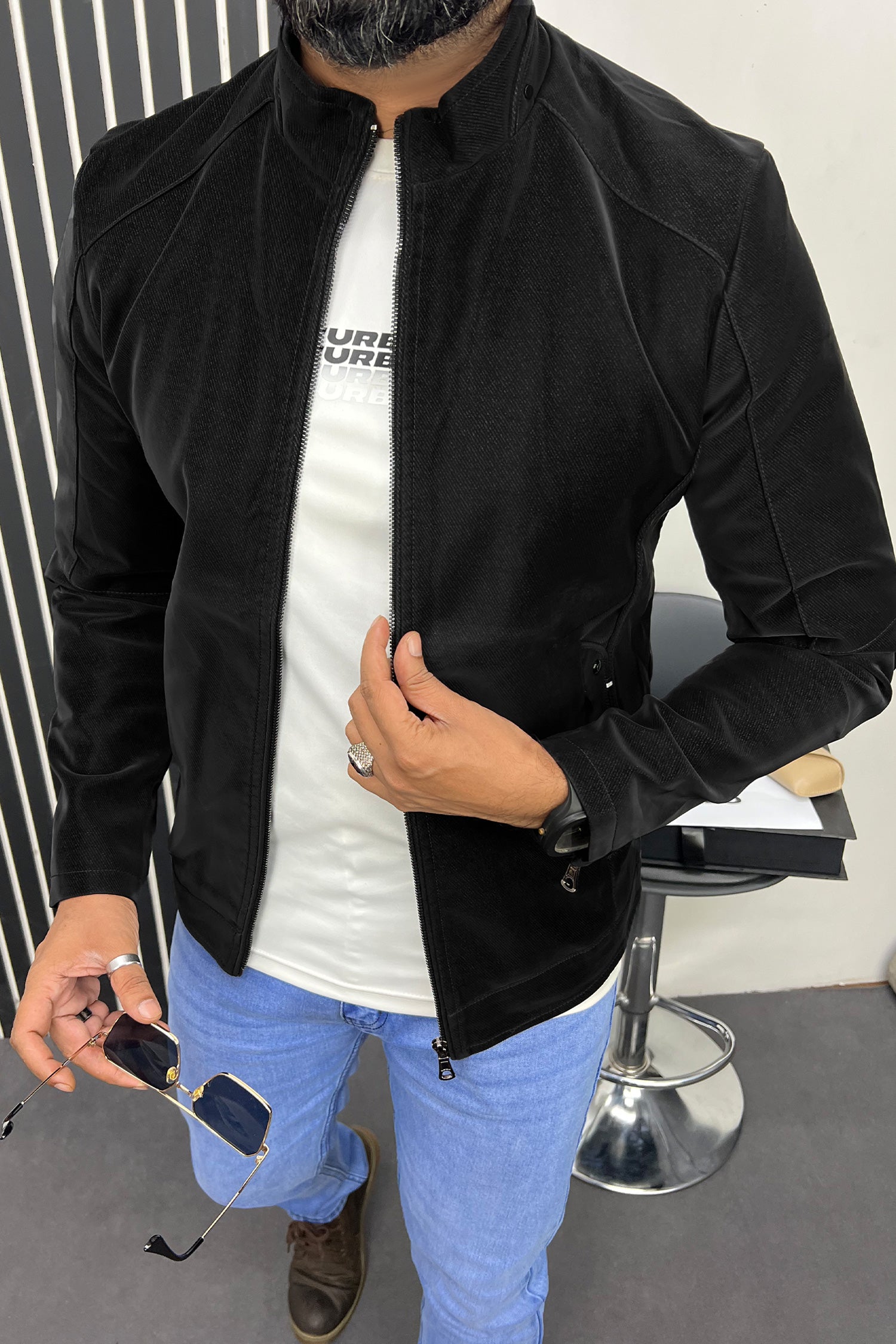 Fashionable Men's Imported Suede Leather Jacket