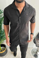 Turbo Snitch Striped Casual Shirt In Black