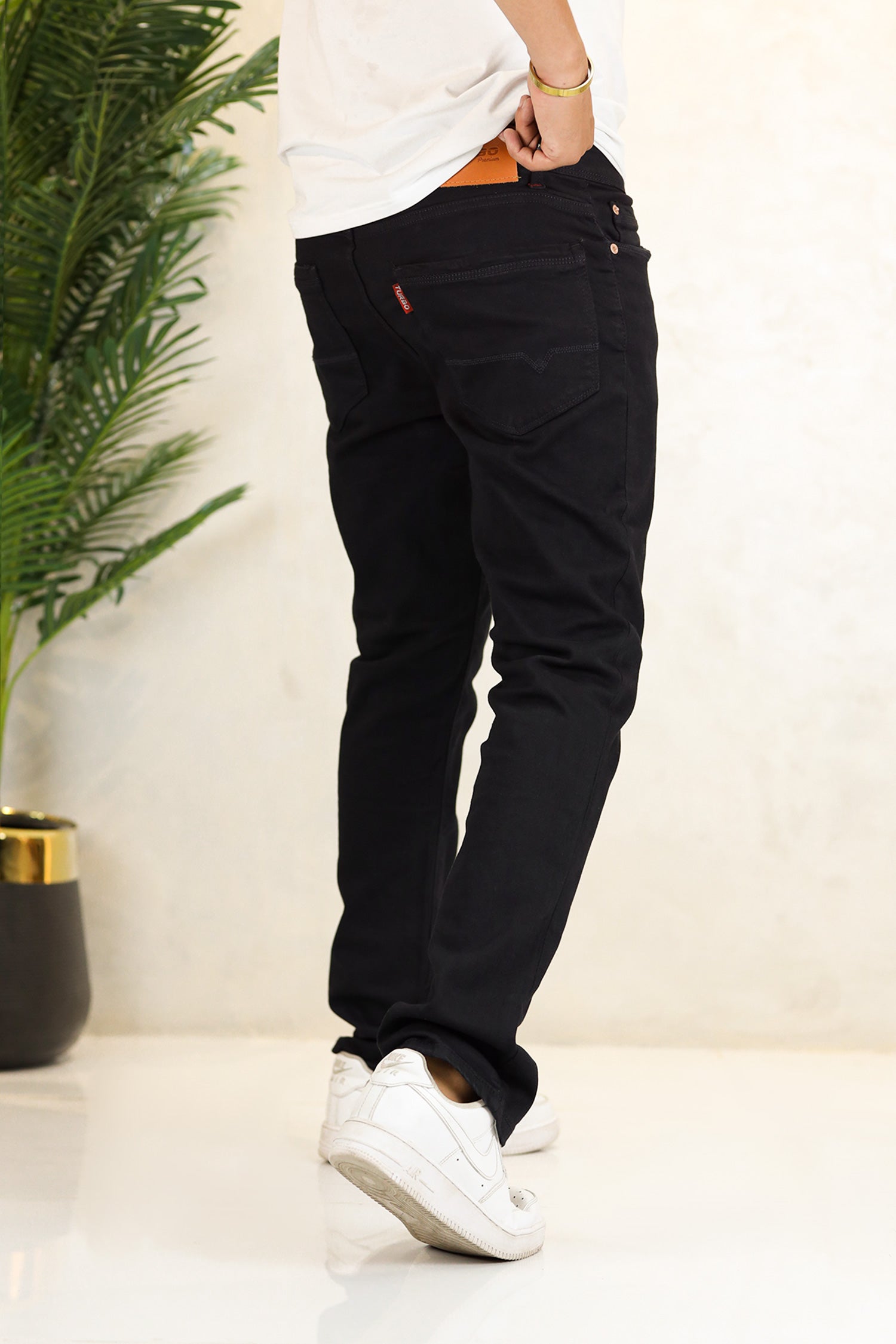 Turbo Modern Edge Iconic Slim Fit Jeans In Blacked Blue