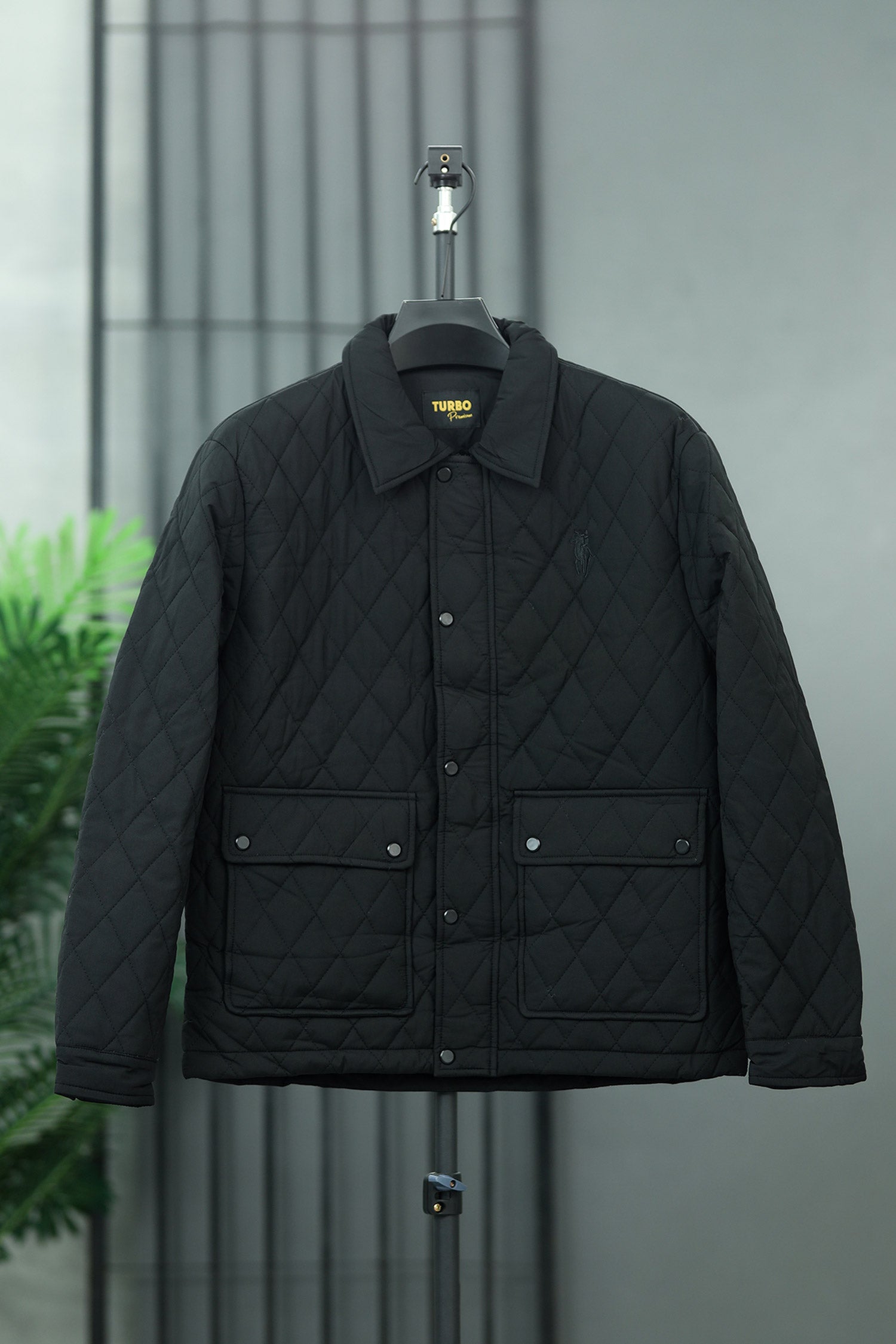 Turbo Thread Motive Quilted Puffer Jacket In Black – Turbo Brands Factory