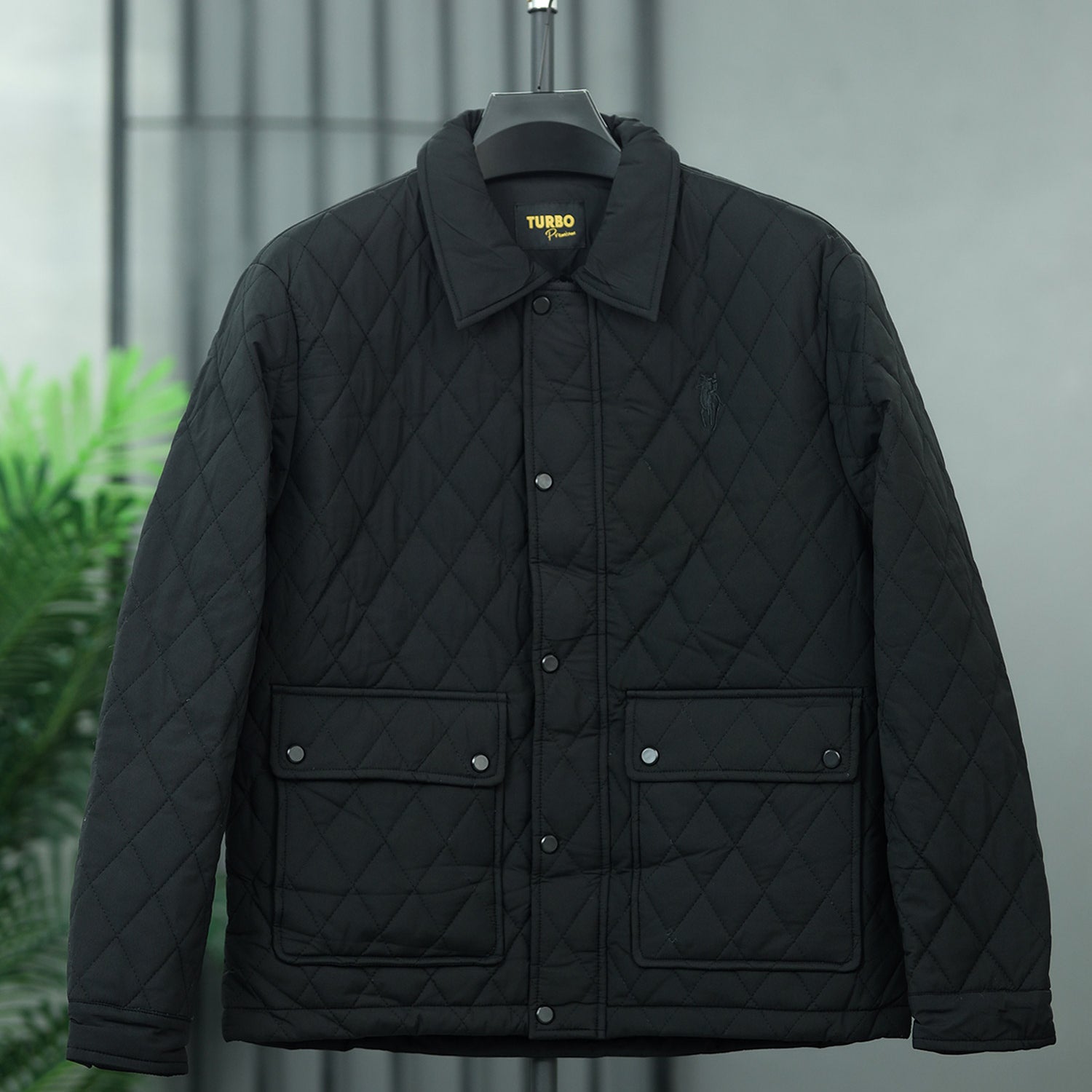 Turbo Thread Motive Quilted Puffer Jacket In Black – Turbo Brands Factory