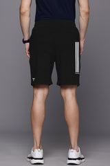 Turbo Trackside Triple Stripe Big Size Dry-Fit Men's Shorts In Black