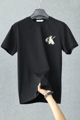 Clvn Kln Meta Monogram Imported Round Neck T-Shirt In Black
