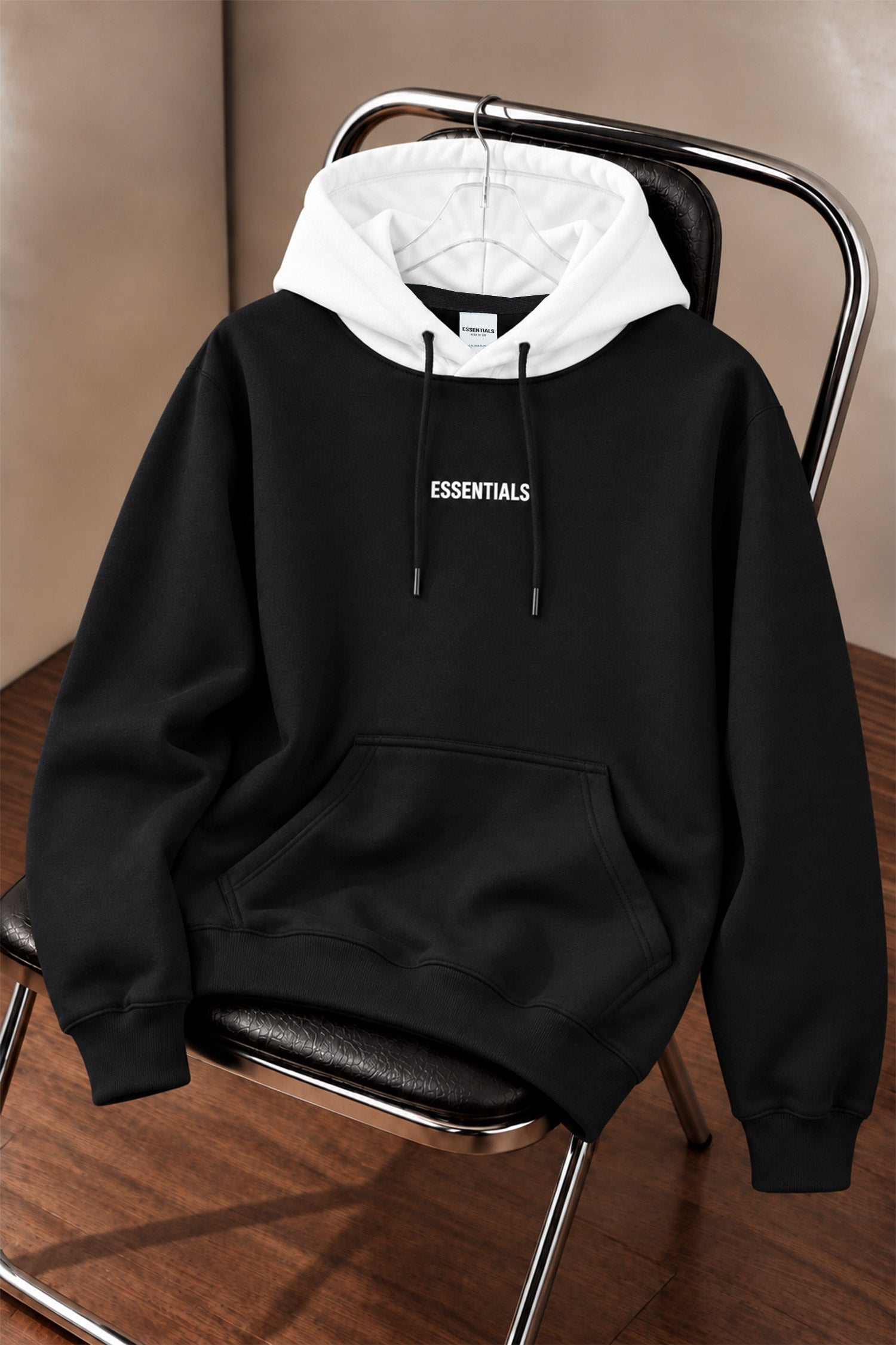 Essental Everyday Casual Men's Hoodie In Black