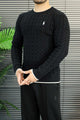 Polo Cashmere Blend Knit Imported Men's Sweater In Black