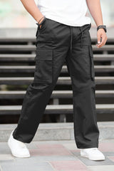 Turbo Relaxed Life Cotton Baggy Fit Trouser In Black