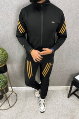 Turbo Diagonal Stripes Men Zipper Tracksuit