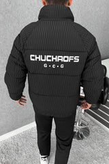Warm Motif Pattern Padded Imported Puffer Jacket