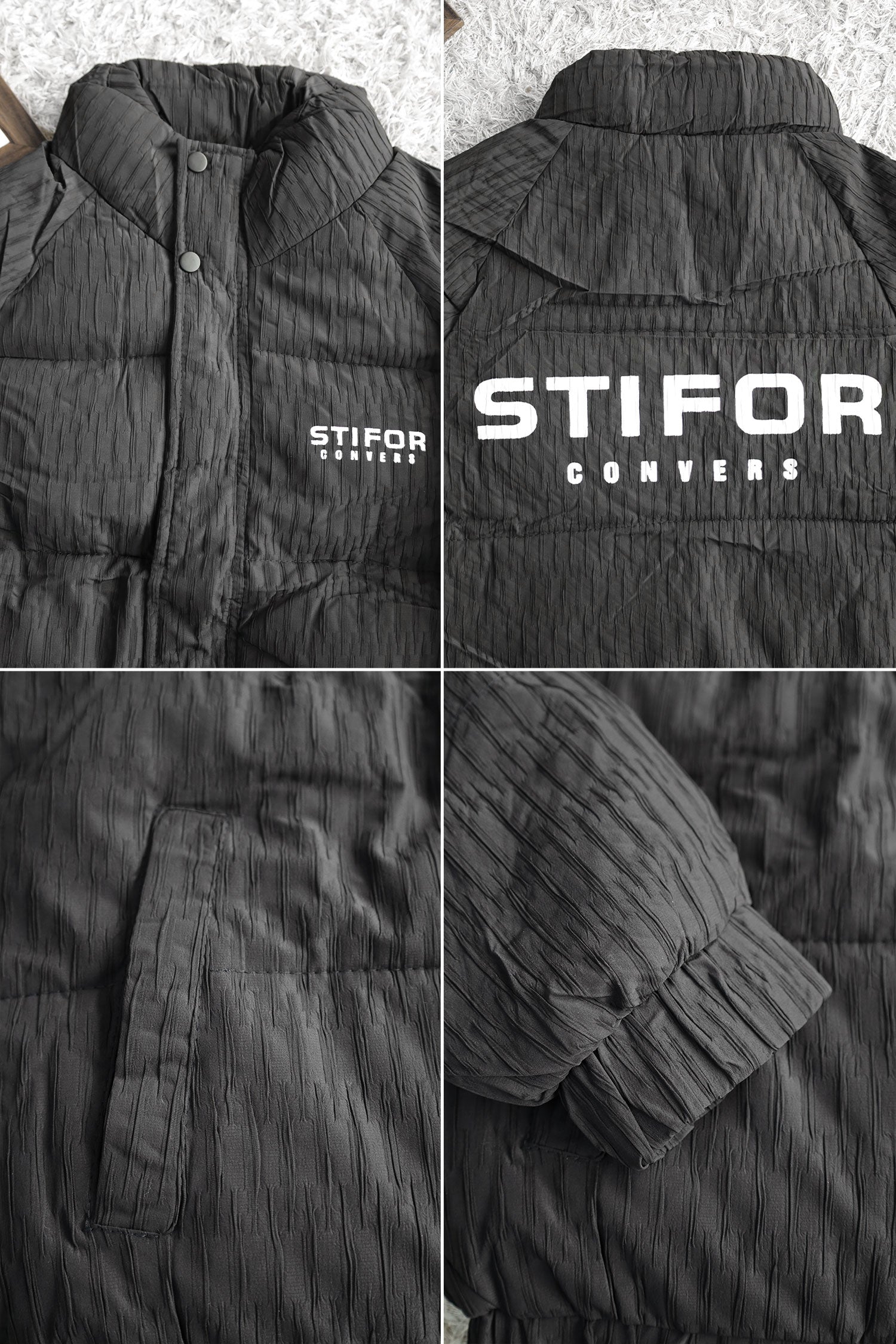 Stifr All Over Texture Padded Imported Puffer Jacket