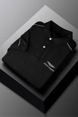 Hackt Aston Martin Shoulder Cut Short Sleeve Men's Polo Shirt In Black