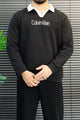 Caln Klen Aesthetic Quarter Collar-Style Men's Sweatshirt In Black