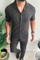 Turbo Endless Cool Embossed Casual Shirt In Black