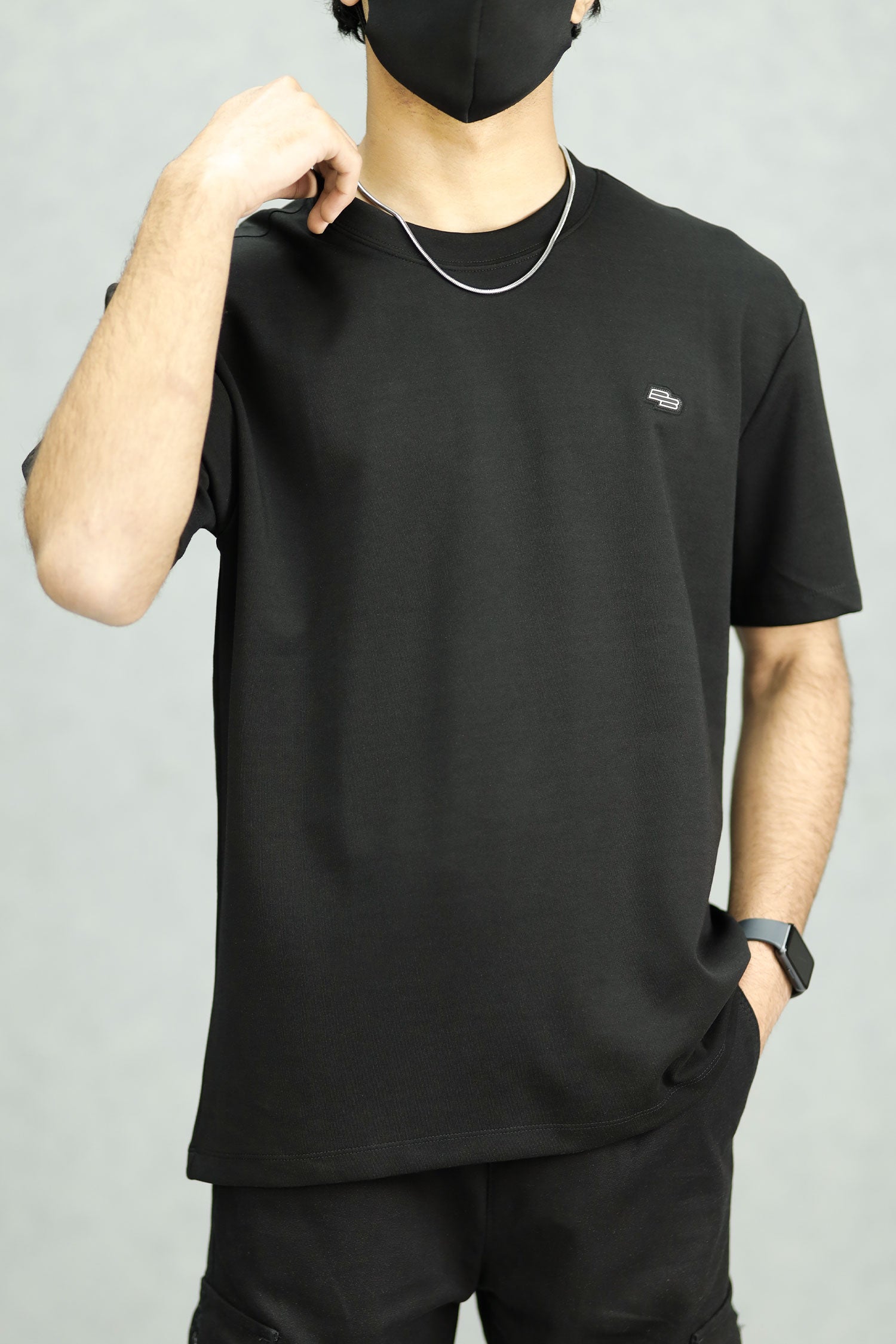 Script Relaxed Round Neck Imported T-Shirt