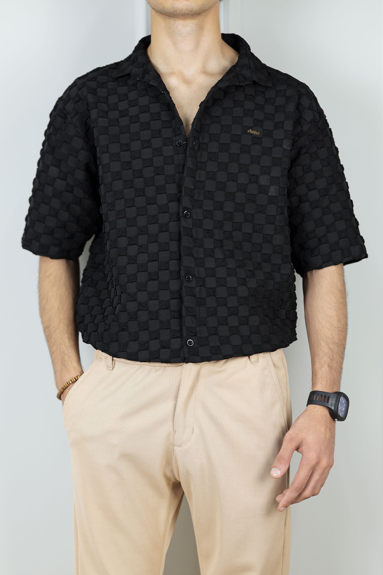 Turbo Puff Structured Pattern Casual Shirt