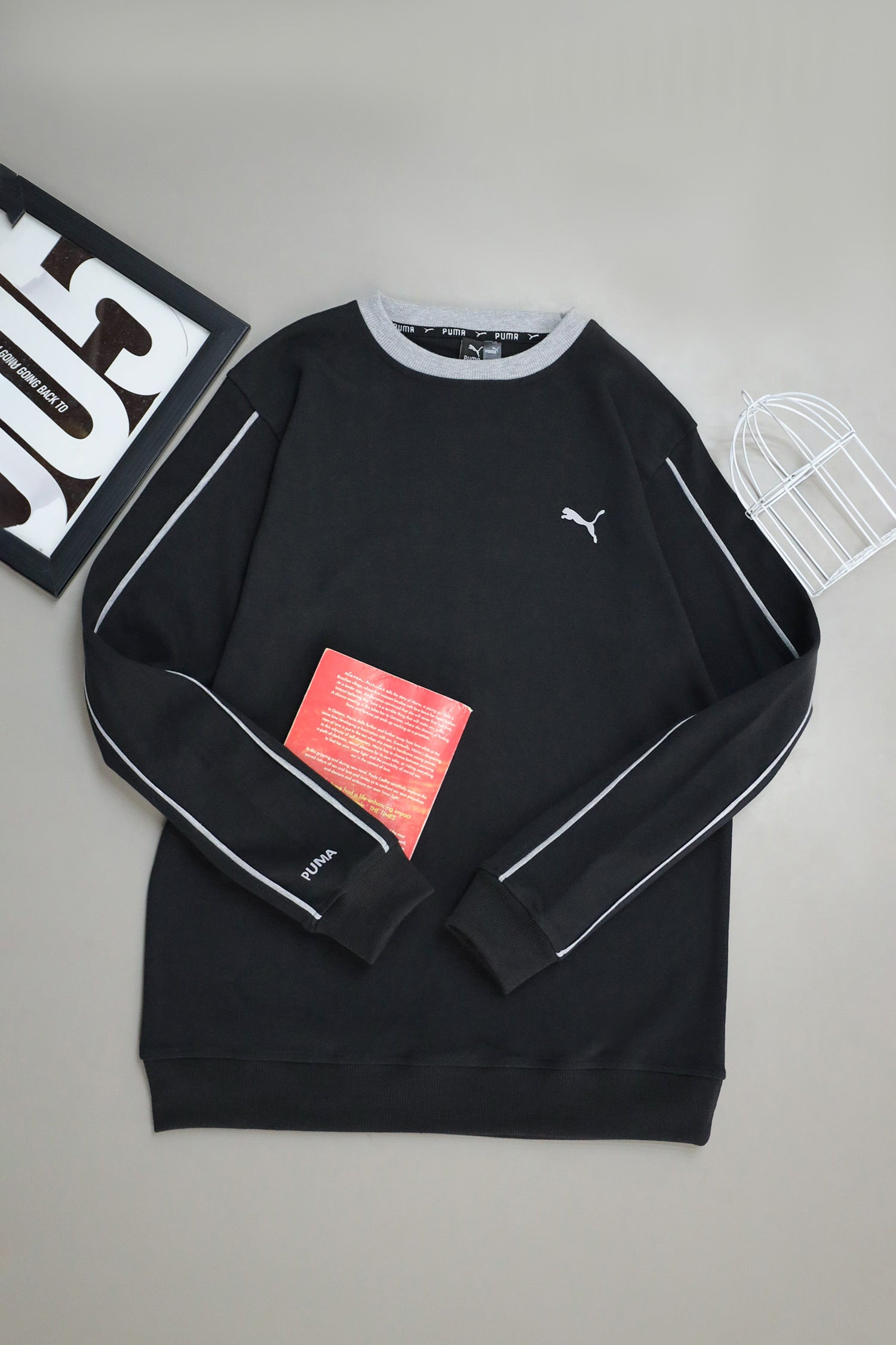 Pma Nocturne Stripe Round Neck Imported Men's Sweatshirt