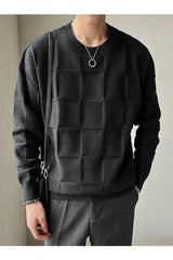 Hype Knitted Urban Sweater Style Crew Neck  Men's Sweatshirt In Black