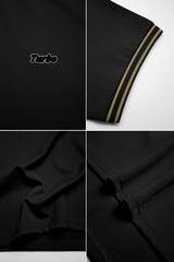Turbo Basics Stripe Original Crew Neck Tee In Black