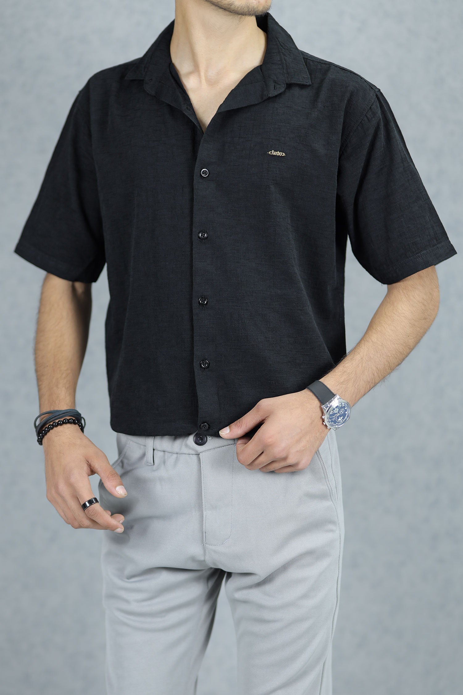 Turbo Textured Relaxed Fit Casual Shirt