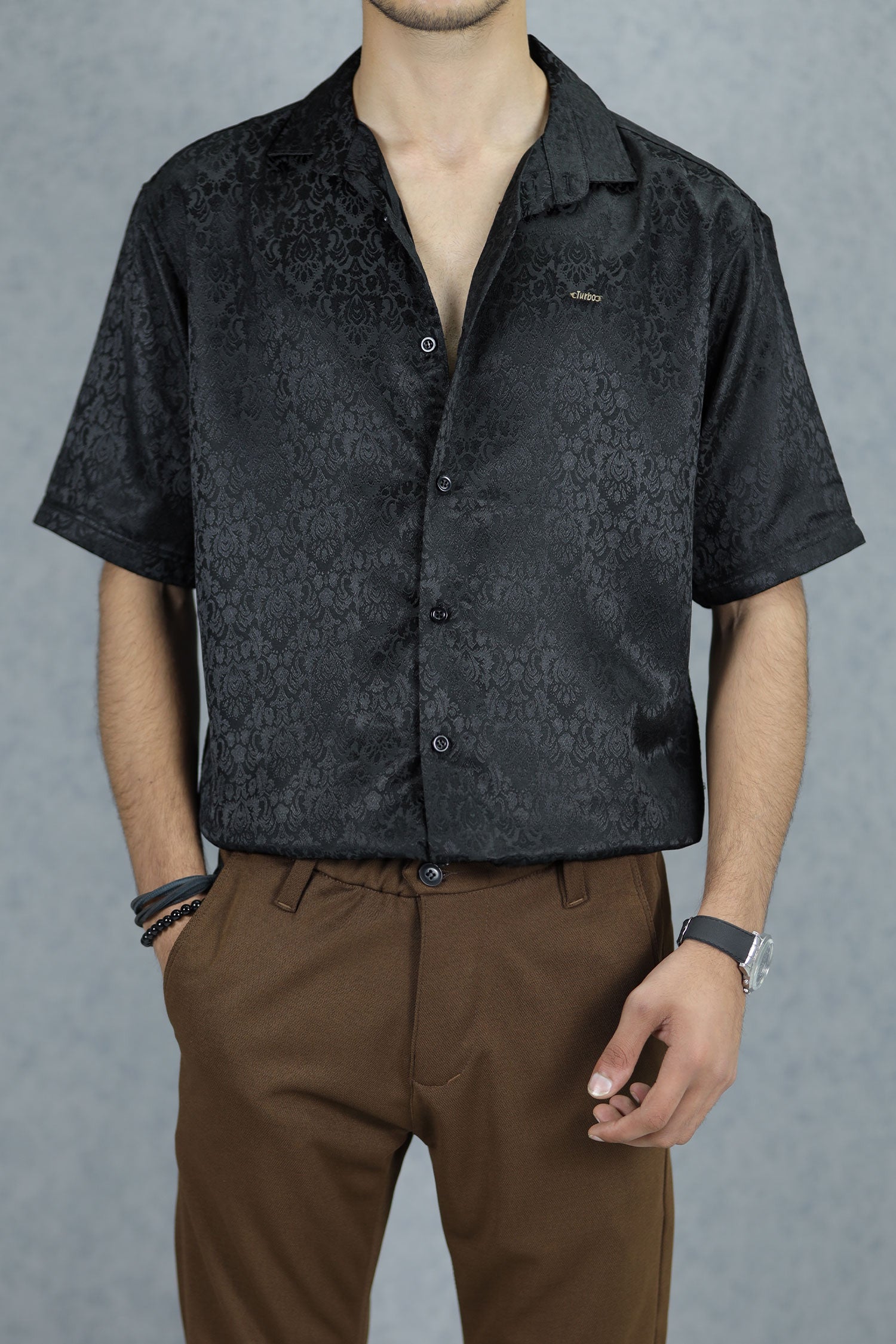 Turbo Designer Motif Floral Casual Shirt