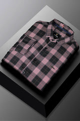 Turbo Plaid Pattern Creation Long Sleeve Cotton Casual Shirt