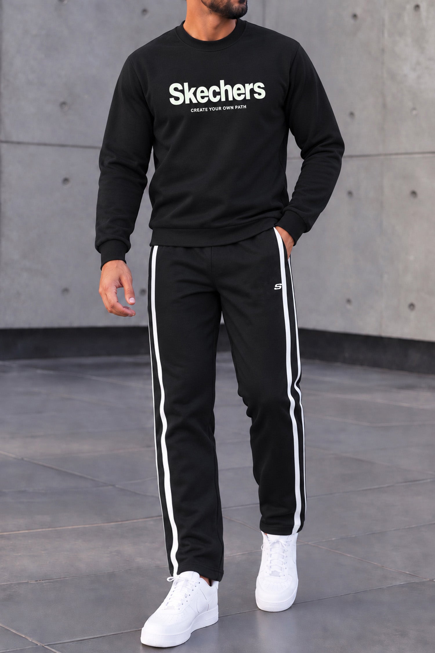 Skchr Streetwear Typography Men's Co-Ord Set