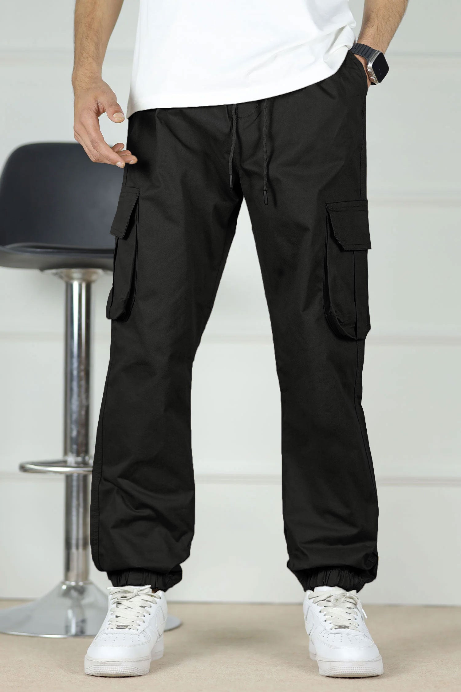 Turbo DrawString Pockets Cotton Loose Bottom Trouser