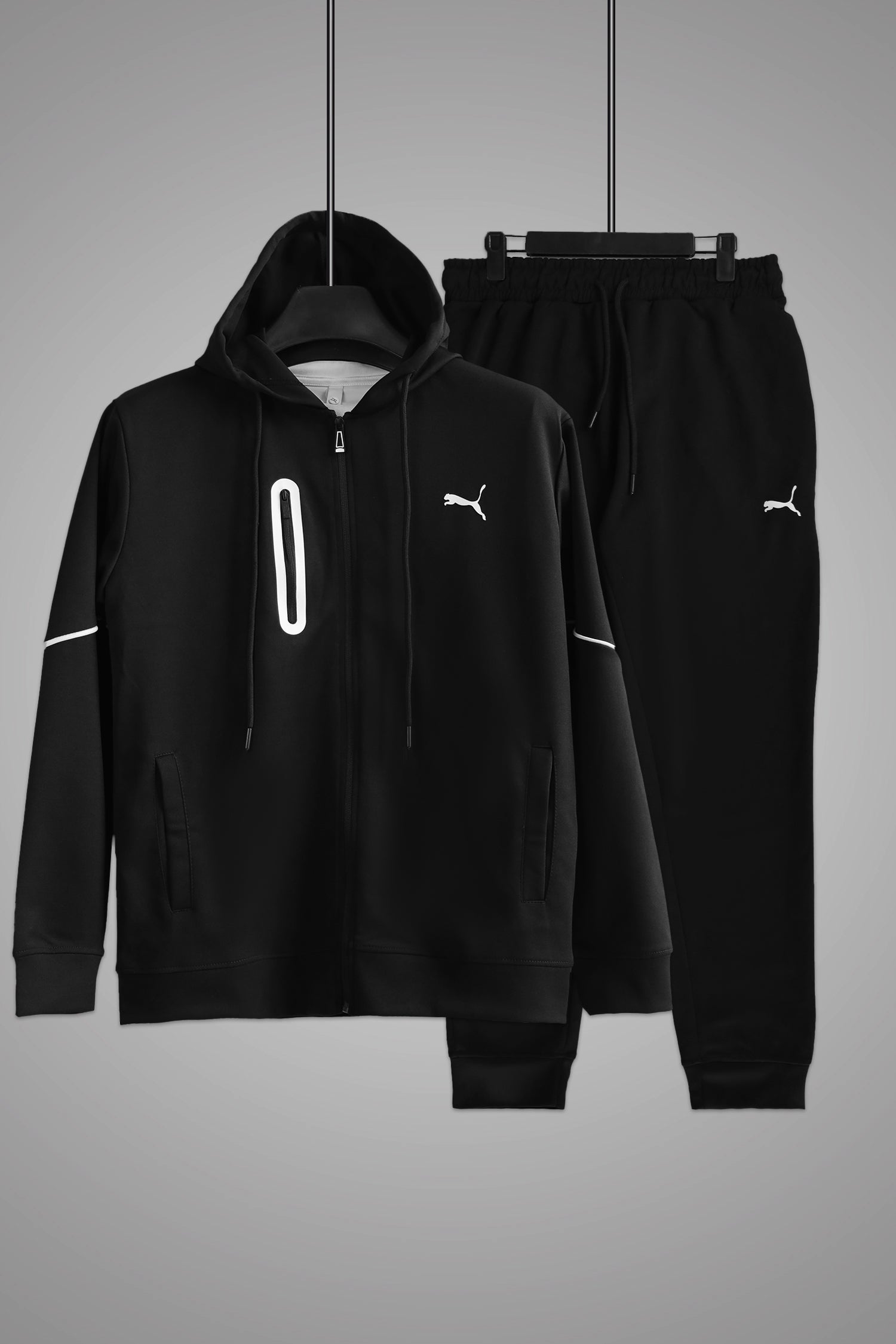 Pma Mens Vent Hooded Woven Zipper Tracksuit