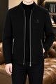 Warm Blend Bomber Imported Men's Wool Jacket In Black