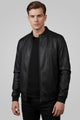 Texture Style Suede Leather Jacket In Black