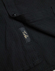 Turbo Self Lining Long Sleeve Cotton Casual Shirt In Black