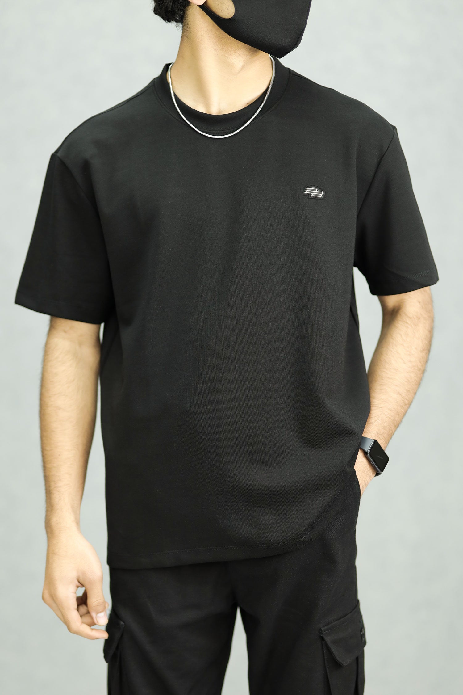 Script Relaxed Round Neck Imported T-Shirt