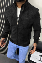 Arm Zipper Style Men's Imported Suede Leather Jacket