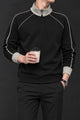 Turbo Two-Tone Quarter Zip Imported Mock Neck Men's Sweatshirt
