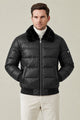 Men's Relaxed-Fit Solid Retro Imported Pu Puffer Jacket