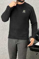 Smooth Ribbed Round Neck Imported Men's Sweatshirt