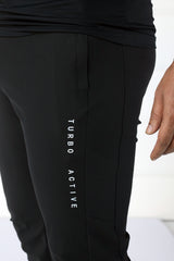 Turbo Active Stretch Gym Men's Dryfit Sportswear Trouser In Black