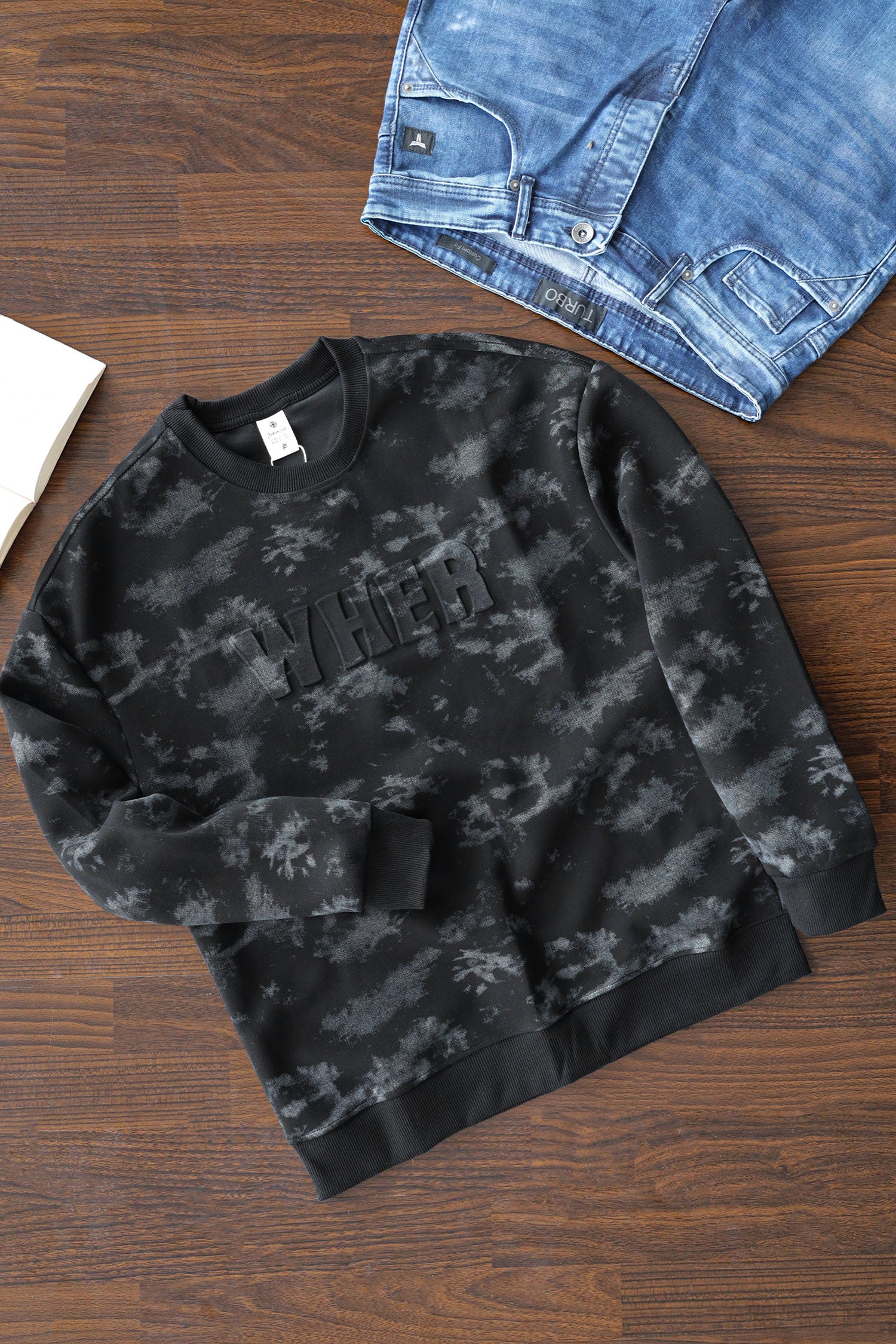 Wher Dye&Dye Style Full Sleeves Men's Sweatshirt