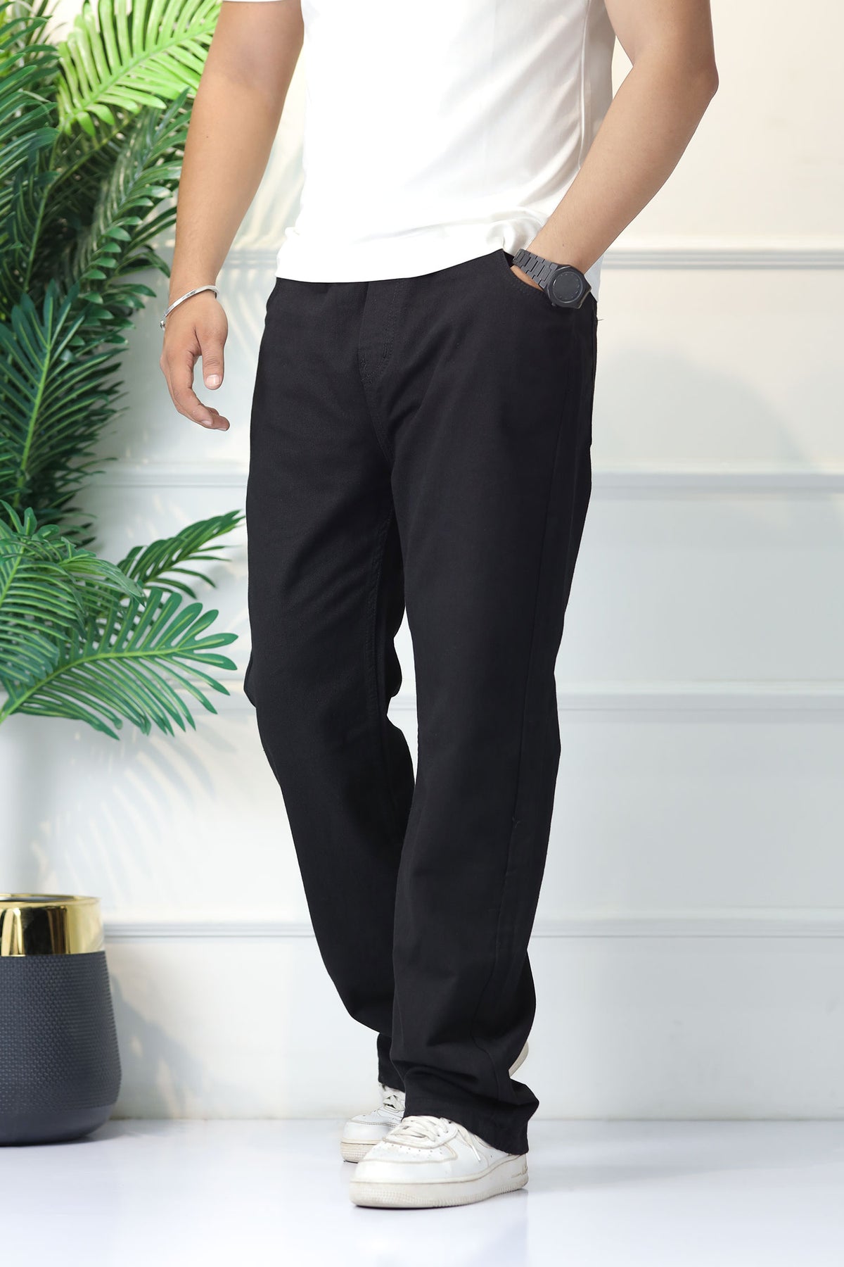 Denim 'Urban Skater' Comfort-Waist Baggy Jeans In Black